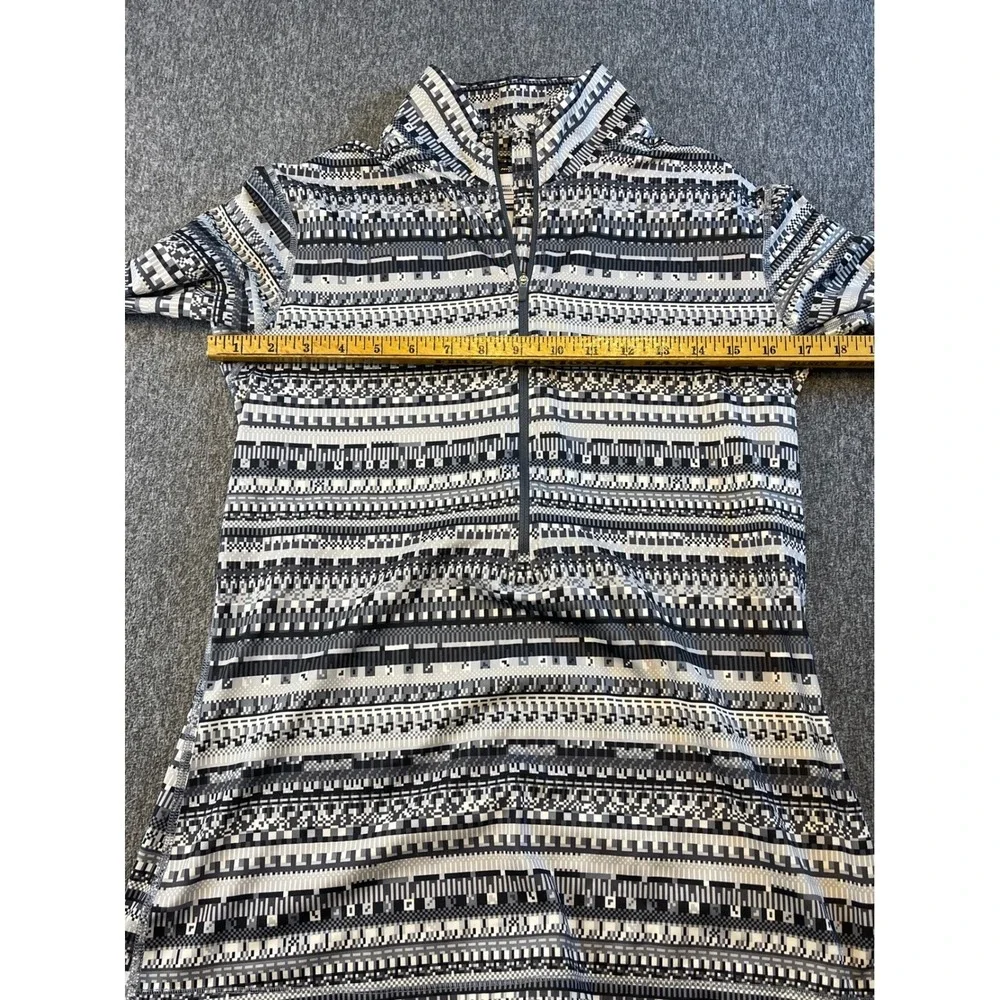 Nike Pro Dri-FIT Half Zip Pullover‎ Athletic Top Geometric Print L